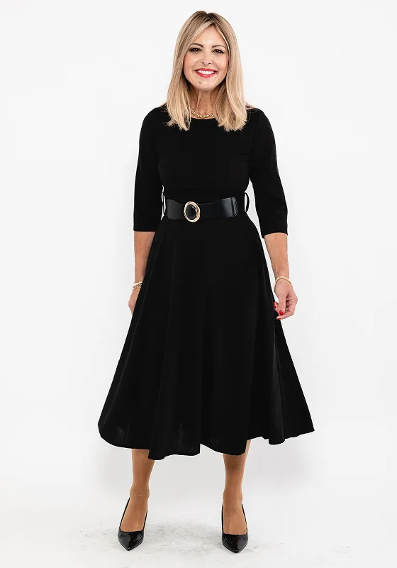 Bow - decorated midi dress for a feminine and charming lookSeventy1 A-Line Midi Dress, Black