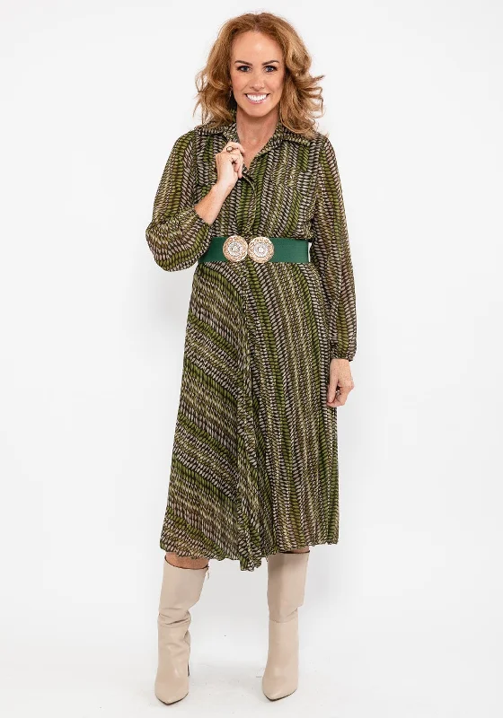 Midi dress for travel due to its versatility and durabilitySeventy1 One Size Print Midi Dress, Green