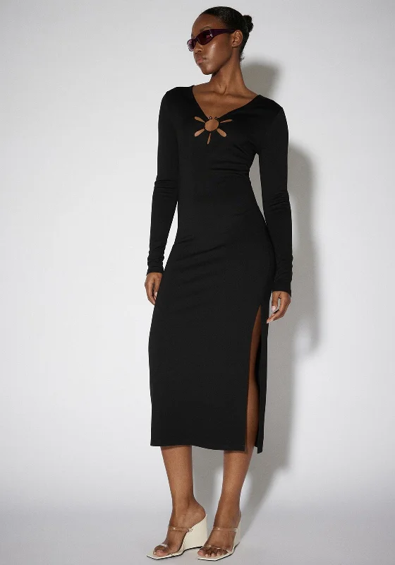 Tea - length midi dress for a classic and elegant lengthSOMETHINGNEW Claudette Midi Dress, Black