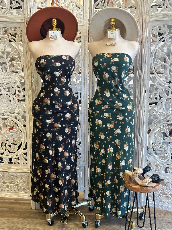 Tulle Party Dresses with Beaded Waistband for Ladies' Defined Waist and Graceful LookStrapless Flower Pattern Maxi Dress- No Estira, Not Stretchy Tulle Party Dresses with Beaded Waistband for Ladies' Defined Waist and Graceful LookStrapless Flower Pattern Maxi Dress- No Estira, Not Stretchy