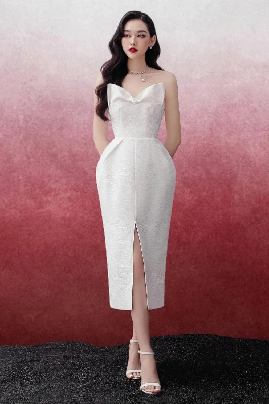 Midi dress for a wedding as a guest in a more casual weddingTulipe Pegged Front Slit Brocade Midi Dress Midi dress for a wedding as a guest in a more casual weddingTulipe Pegged Front Slit Brocade Midi Dress