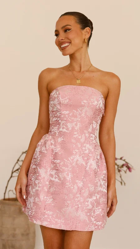 Metallic Party Dresses with Sequined Straps for Ladies' New Year's Eve PartiesVandana Mini Dress - Pink Metallic Party Dresses with Sequined Straps for Ladies' New Year's Eve PartiesVandana Mini Dress - Pink