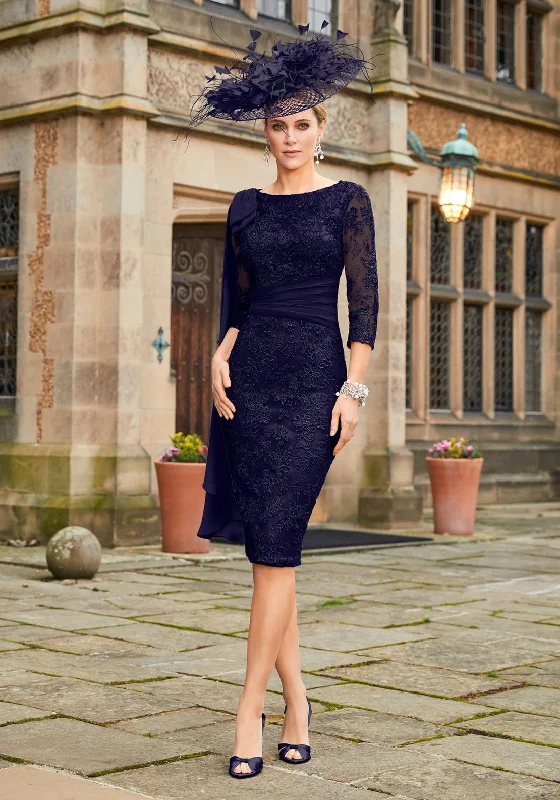 Retro - style 60s midi dress with a mod - inspired designVeni Infantino One Shoulder Cape Midi Dress, Navy Retro - style 60s midi dress with a mod - inspired designVeni Infantino One Shoulder Cape Midi Dress, Navy