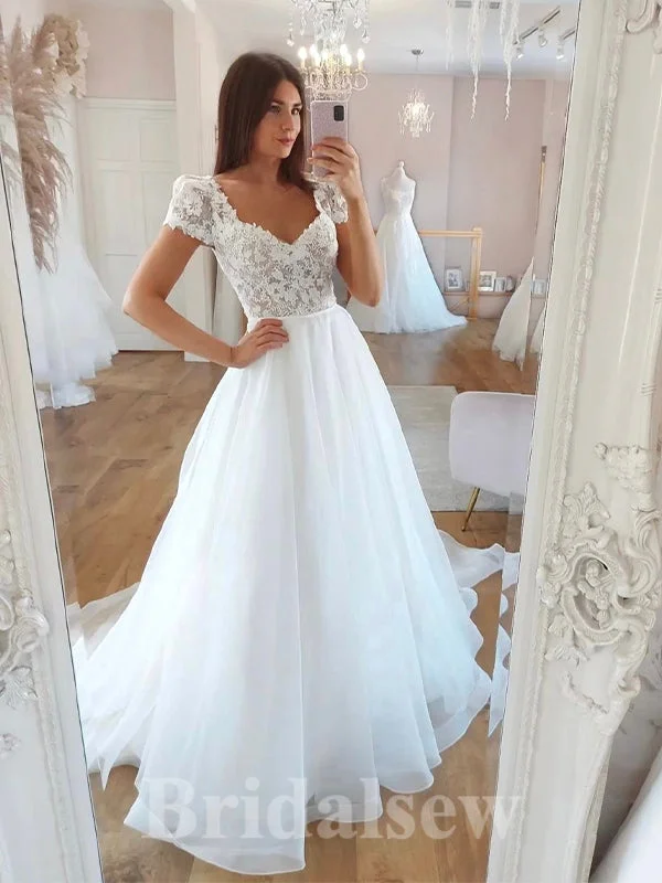 Ballroom - ready luxury wedding dressA-line Beach Cap Sleeves Luxurious Elegant Lace Vintage Long Wedding Dresses WD402 Ballroom - ready luxury wedding dressA-line Beach Cap Sleeves Luxurious Elegant Lace Vintage Long Wedding Dresses WD402
