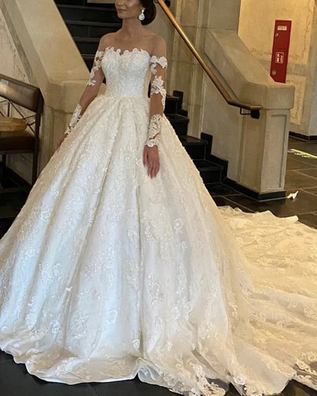 Glamorous mermaid - style wedding dressLace Wedding Dresses Illusion Neckline Long Sleeves Glamorous mermaid - style wedding dressLace Wedding Dresses Illusion Neckline Long Sleeves