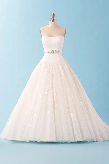 Chiffon - draped empire waist wedding dressBall Gown With Beaded Sash And Lace Applique Chiffon - draped empire waist wedding dressBall Gown With Beaded Sash And Lace Applique