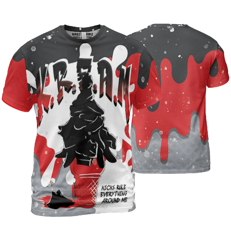 Women's T - shirt with a burnout floral patternNastyJamz Bred Reimagined 4s T Shirt Match KREAM 3D All-Over Print Waffle Cone Women's T - shirt with a burnout floral patternNastyJamz Bred Reimagined 4s T Shirt Match KREAM 3D All-Over Print Waffle Cone