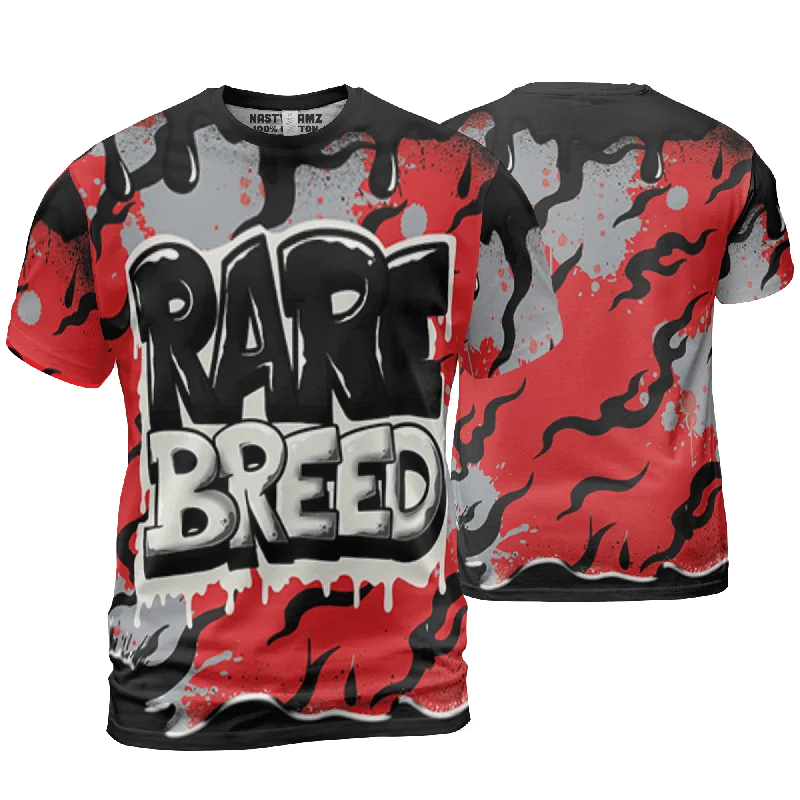 Cropped women's T - shirt with a ruffled hemNastyJamz Bred Reimagined 4s T Shirt Match Rare Breed 3D All-Over Print Drippin Cropped women's T - shirt with a ruffled hemNastyJamz Bred Reimagined 4s T Shirt Match Rare Breed 3D All-Over Print Drippin