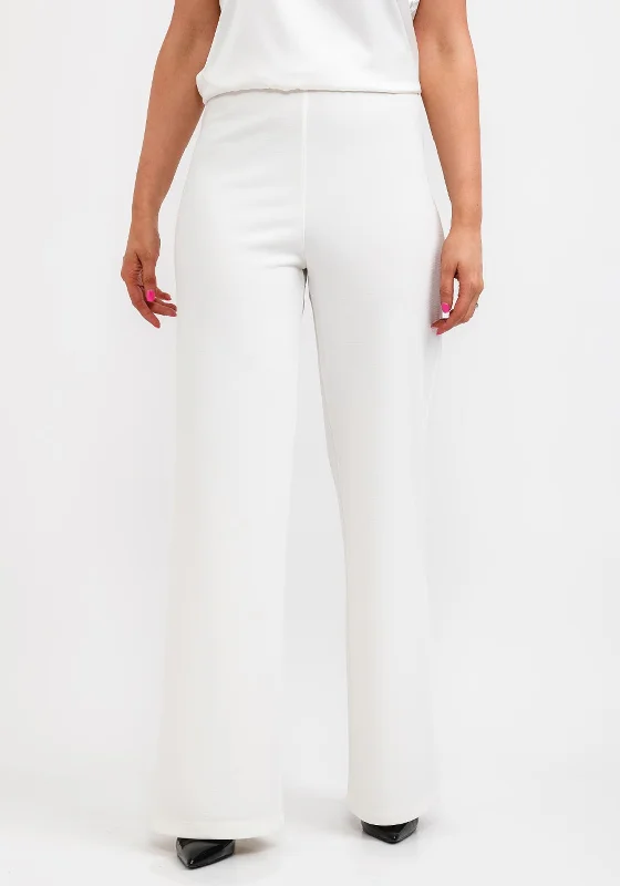 Metallic effect pants for women in a glamorous styleCamelot Straight Leg Trousers, White Metallic effect pants for women in a glamorous styleCamelot Straight Leg Trousers, White