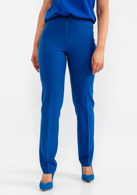 Pleated pants for women with a formal touchChristina Felix Tailored Slim Leg Trousers, Cobalt Pleated pants for women with a formal touchChristina Felix Tailored Slim Leg Trousers, Cobalt