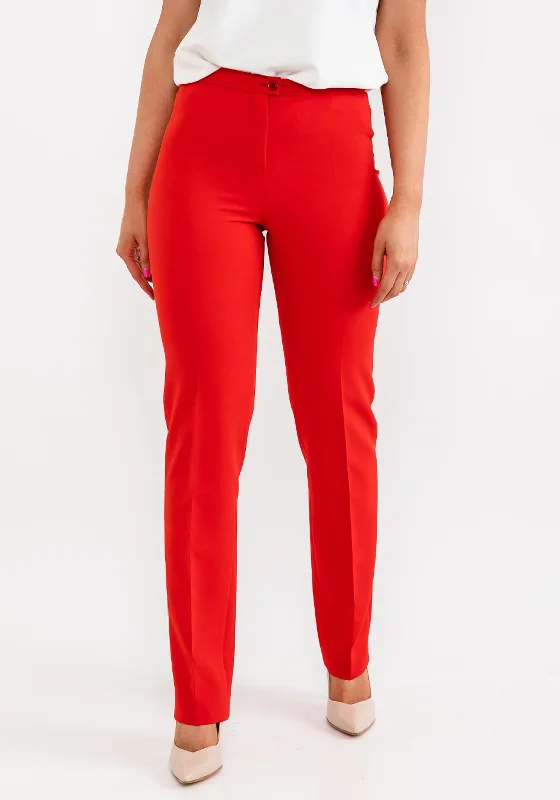 Striped pants for women in a bold lookChristina Felix Tailored Slim Leg Trousers, Red Striped pants for women in a bold lookChristina Felix Tailored Slim Leg Trousers, Red