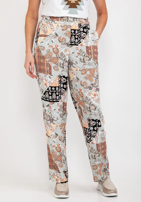 Flowy maxi pants for women in a beachy styleCostamani Dixie Patch Print Trousers, Multi Flowy maxi pants for women in a beachy styleCostamani Dixie Patch Print Trousers, Multi