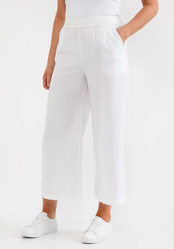 Culottes for women in a fashionable silhouetted.e.c.k. by Decollage One Size Casual Trousers, White Culottes for women in a fashionable silhouetted.e.c.k. by Decollage One Size Casual Trousers, White