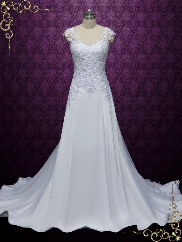 Cocktail - length wedding dress for a casual ceremonyExquisite Lace Back Wedding Dress VERINA Cocktail - length wedding dress for a casual ceremonyExquisite Lace Back Wedding Dress VERINA