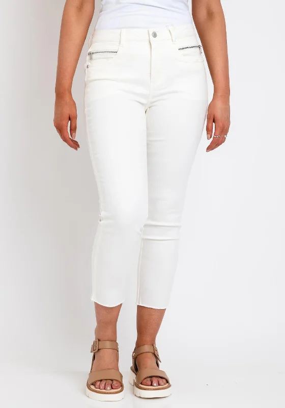 Embroidered wide leg linen pants for women in a natural and elegant styleFransa Max Tessa Skinny Crop Trousers, Cream Embroidered wide leg linen pants for women in a natural and elegant styleFransa Max Tessa Skinny Crop Trousers, Cream