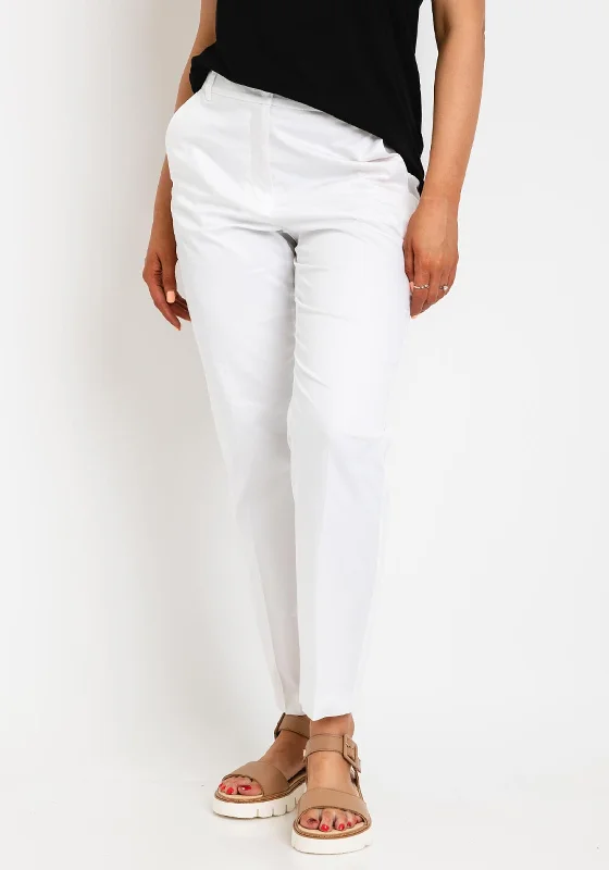 Velvet cigarette pants for women in a sophisticated and stylish lookGerry Webber Slim Leg Trouser, White Velvet cigarette pants for women in a sophisticated and stylish lookGerry Webber Slim Leg Trouser, White