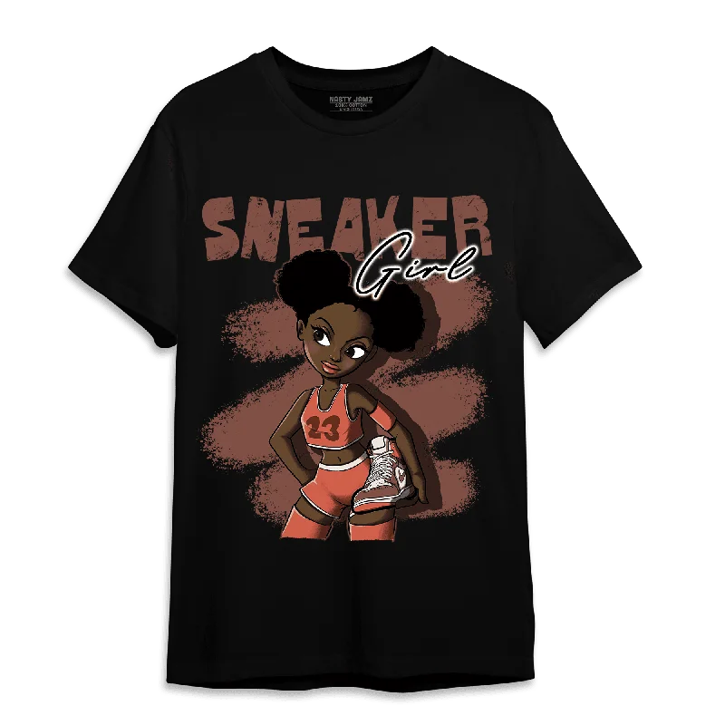 Women's T - shirt with a cropped and fitted bodice and a flared skirtNastyJamz High OG Dusted Clay 1s T Shirt Match Black Sneaker Girl Women's T - shirt with a cropped and fitted bodice and a flared skirtNastyJamz High OG Dusted Clay 1s T Shirt Match Black Sneaker Girl