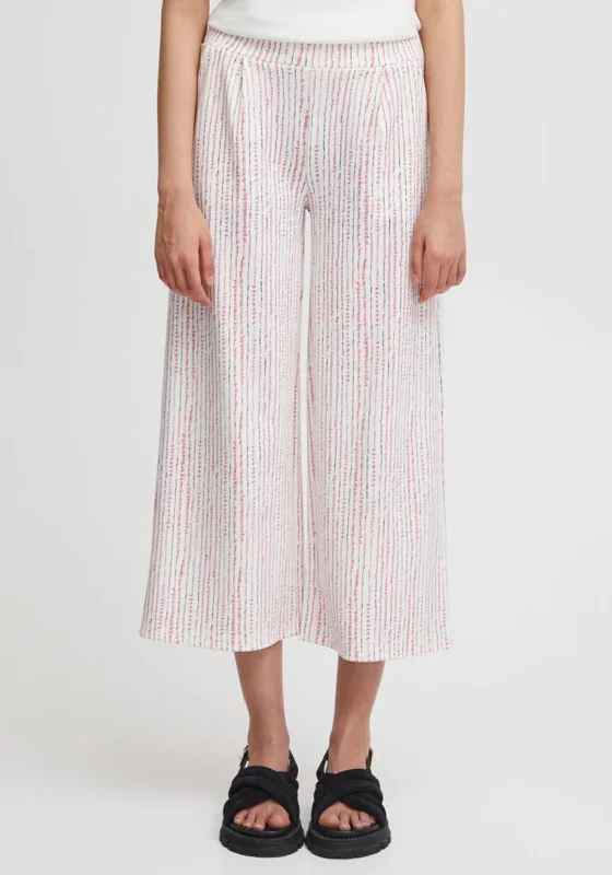 Paisley patterned pants for women in an elegant styleIchi Abstract Stripe Wide Leg Trousers, Cloud Dancer Paisley patterned pants for women in an elegant styleIchi Abstract Stripe Wide Leg Trousers, Cloud Dancer