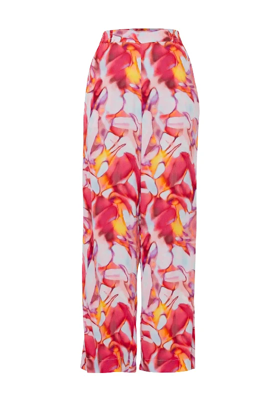 Sequined skinny pants for women in a party - ready styleIchi Marble Print Wide Leg Trousers, Carmine Multi Sequined skinny pants for women in a party - ready styleIchi Marble Print Wide Leg Trousers, Carmine Multi