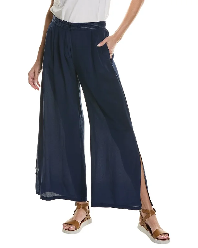 Floral embroidered wide leg pants for women in a delicate and feminine styleJohnny Was High Slit Wide Leg Floral embroidered wide leg pants for women in a delicate and feminine styleJohnny Was High Slit Wide Leg