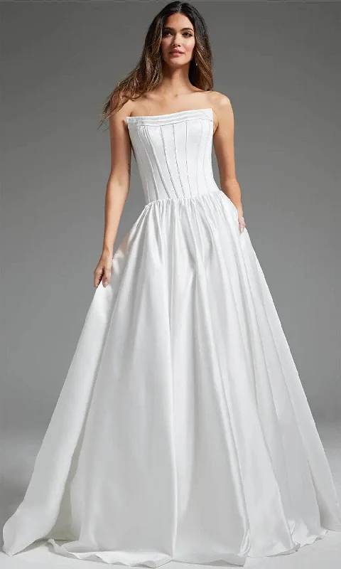 Dark - colored wedding dress for a mysterious brideJovani JB40784 - Corset Bodice Straight-Across Bridal Gown Dark - colored wedding dress for a mysterious brideJovani JB40784 - Corset Bodice Straight-Across Bridal Gown