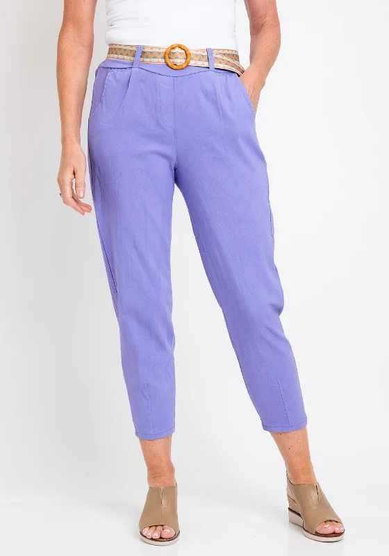 Ripped wide leg boyfriend jeans for women in a casual and cool styleThe Serafina Collection One Size Slim Crop Trouser, Lilac Ripped wide leg boyfriend jeans for women in a casual and cool styleThe Serafina Collection One Size Slim Crop Trouser, Lilac