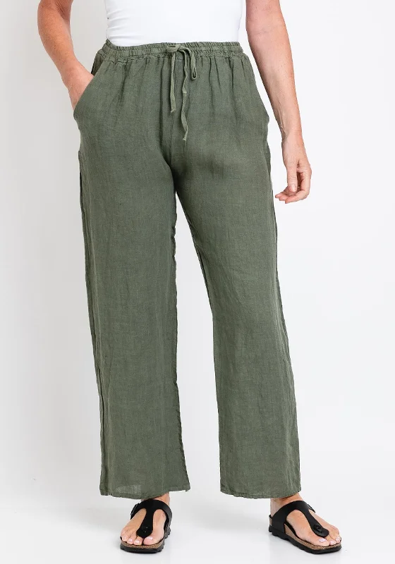 Corduroy wide leg jeans for women in a classic and comfortable styleThe Serafina Collection One Size Linen Wide Trouser, Khaki Corduroy wide leg jeans for women in a classic and comfortable styleThe Serafina Collection One Size Linen Wide Trouser, Khaki