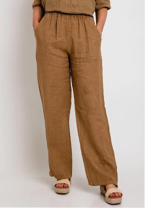 Printed wide leg jeans for women in a colorful and trendy styleThe Serafina Collection One Size Linen Wide Trouser, Taupe Printed wide leg jeans for women in a colorful and trendy styleThe Serafina Collection One Size Linen Wide Trouser, Taupe
