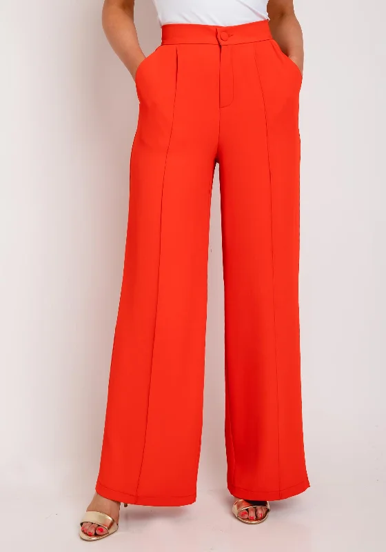 Striped cigarette pants for women in a modern and sleek lookThe Sofia Collection Wide Leg Trousers, Red Striped cigarette pants for women in a modern and sleek lookThe Sofia Collection Wide Leg Trousers, Red