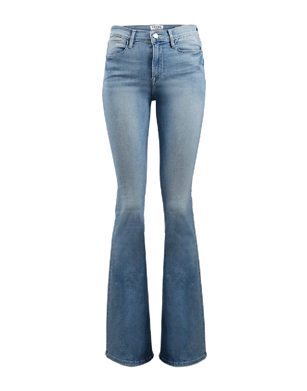 Recycled fabric pants for women in an eco - friendly and sustainable styleLe High Flare Denim Pant Recycled fabric pants for women in an eco - friendly and sustainable styleLe High Flare Denim Pant