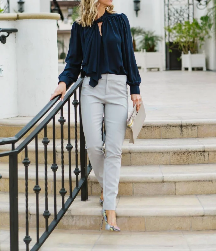 Floral embroidered wide leg pants for women in a delicate and feminine styleMadison Trouser In Dove Floral embroidered wide leg pants for women in a delicate and feminine styleMadison Trouser In Dove