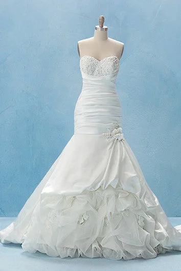 Navy - blue wedding dress for a sophisticated lookMermaid Charming Sweetheart Dress With Ruffles Navy - blue wedding dress for a sophisticated lookMermaid Charming Sweetheart Dress With Ruffles