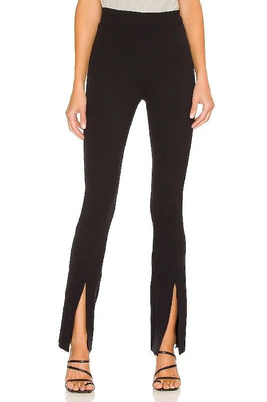 Lightweight jogger pants for women to runNeoprene Split Front Pants In Black