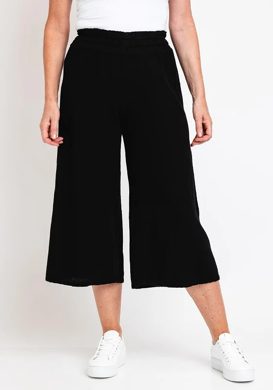 Recycled polyester pants for women in an eco - conscious choiceOne Life Emilia Culottes, Black Recycled polyester pants for women in an eco - conscious choiceOne Life Emilia Culottes, Black