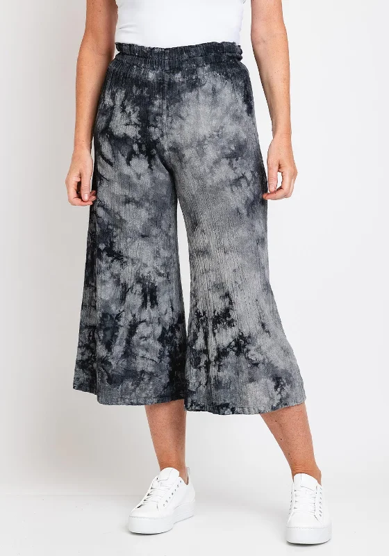 Linen blend jogger pants for women in comfortOne Life Emilia Culottes, Washed Black