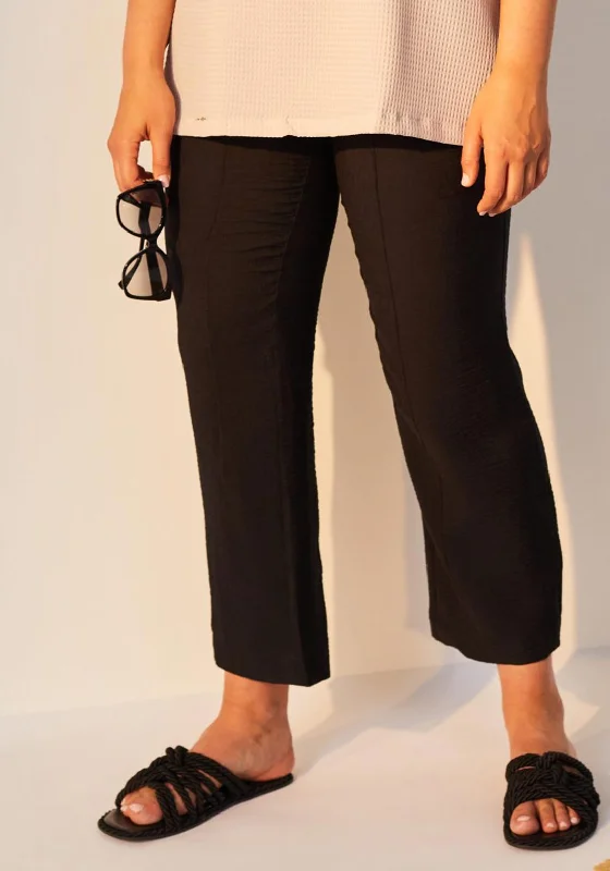 Pleated wide leg pants for women in a formal and elegant lookOra Wide Leg Casual Trousers, Black Pleated wide leg pants for women in a formal and elegant lookOra Wide Leg Casual Trousers, Black