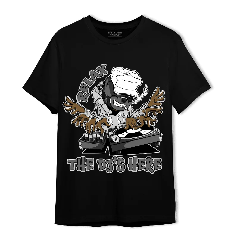 Printed women's T - shirt with a geometric - nautical patternNastyJamz Retro High OG Black White 1s T Shirt Match BER The DJ Here