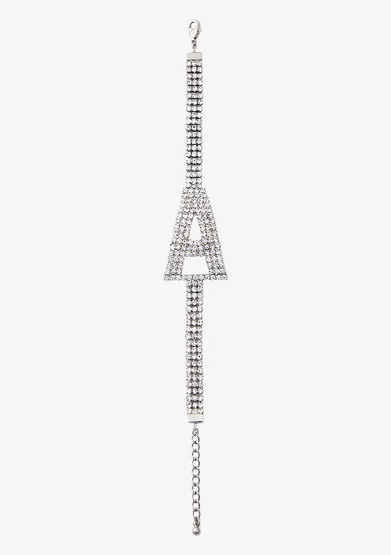 Lace - over - satin wedding dress for a classic combinationRhinestone Alphabet Letter Bracelet Lace - over - satin wedding dress for a classic combinationRhinestone Alphabet Letter Bracelet
