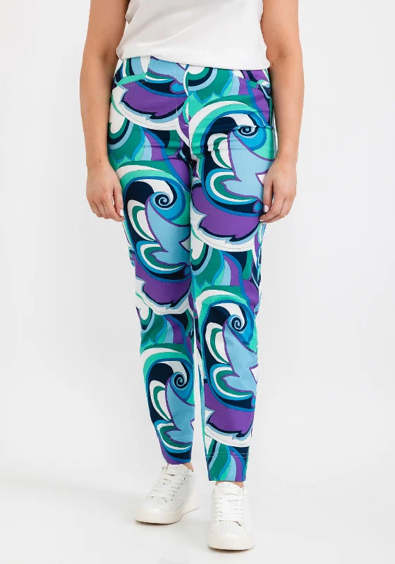 Thermal fleece - lined pants for women in winter warmthRobell Rose 09 Retro Print Ankle Grazer Trousers, Multi Thermal fleece - lined pants for women in winter warmthRobell Rose 09 Retro Print Ankle Grazer Trousers, Multi