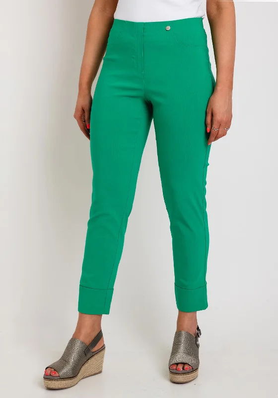 Velvet cigarette pants for women in a sophisticated and stylish lookRobell Bella 09 Turn Up Ankle Grazer Trousers, Green Velvet cigarette pants for women in a sophisticated and stylish lookRobell Bella 09 Turn Up Ankle Grazer Trousers, Green