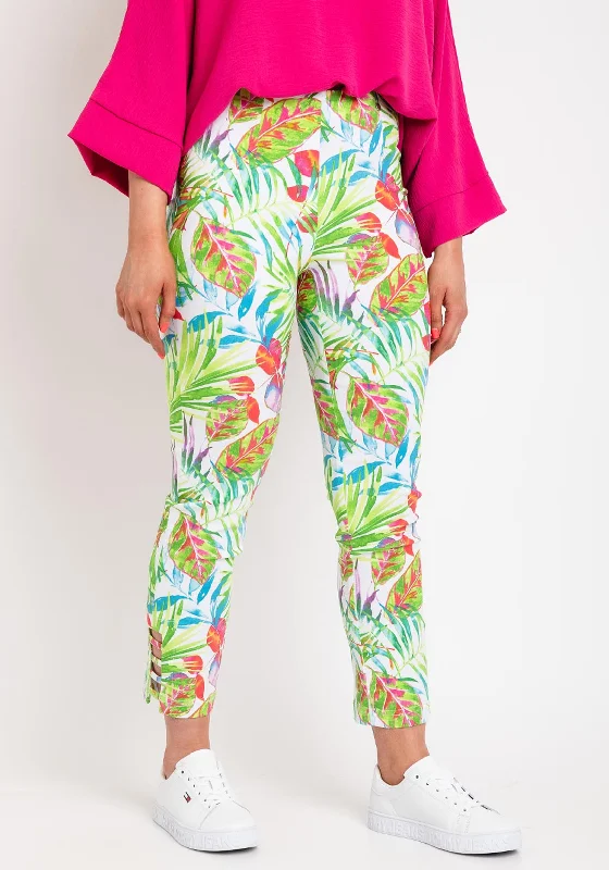 Ankle - length pants for women in a versatile styleRobell Lena 09 Slim Fit Stretch Ankle Grazer Trousers, Tropical Ankle - length pants for women in a versatile styleRobell Lena 09 Slim Fit Stretch Ankle Grazer Trousers, Tropical