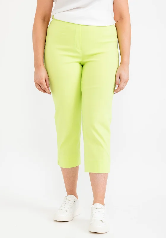Floral print wide leg pants for women in a fresh and bright styleRobell Maire 07 Slim Fit Cropped Trousers, Lime Punch Floral print wide leg pants for women in a fresh and bright styleRobell Maire 07 Slim Fit Cropped Trousers, Lime Punch