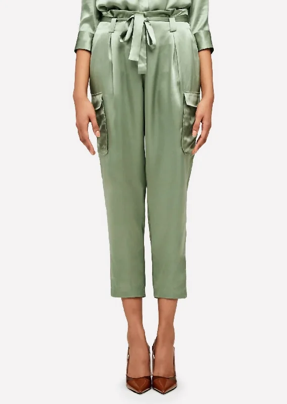 Elastic waist wide leg pants for plus size women in a comfortable and flattering styleRoxy Paperbag Cargo Pant In Light Ivy Elastic waist wide leg pants for plus size women in a comfortable and flattering styleRoxy Paperbag Cargo Pant In Light Ivy