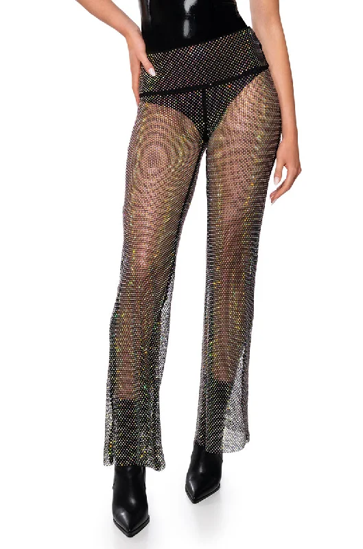 Paisley print pants for women in an exotic styleROXY RHINESTONE MESH STRAIGHT LEG PANT Paisley print pants for women in an exotic styleROXY RHINESTONE MESH STRAIGHT LEG PANT
