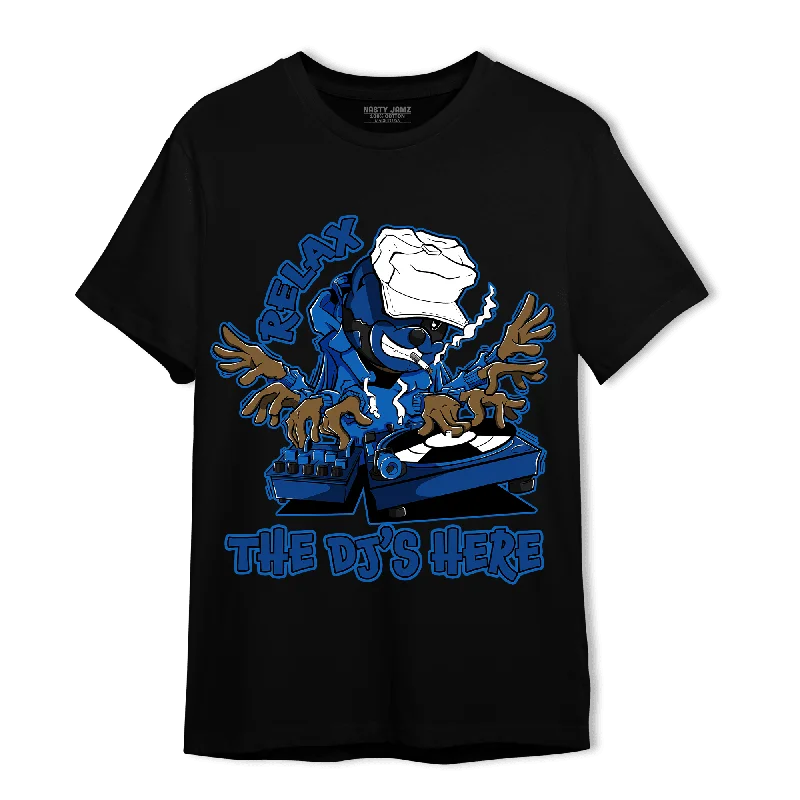 Mock - neck women's T - shirt with a drawstring hoodNastyJamz Royal Reimagined 1s T Shirt Match BER The DJ Here