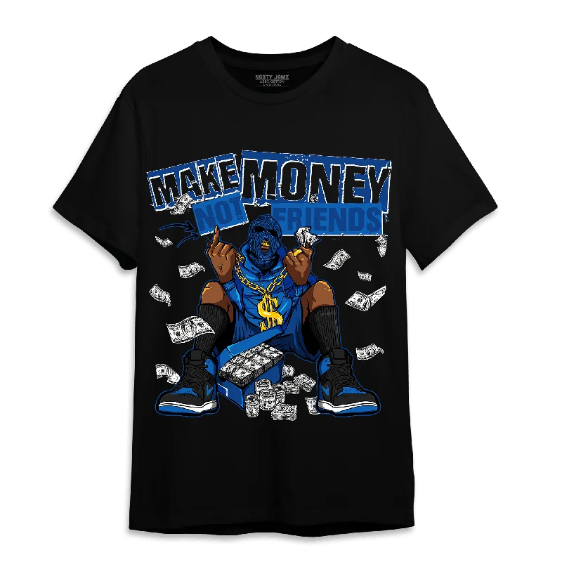 Women's lace - trimmed T - shirt for a delicate lookNastyJamz Royal Reimagined 1s T Shirt Match Make Money Not Friends Women's lace - trimmed T - shirt for a delicate lookNastyJamz Royal Reimagined 1s T Shirt Match Make Money Not Friends