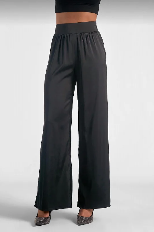 Paisley print wide leg pants for women in a unique and exotic styleSatin Pants In Black Paisley print wide leg pants for women in a unique and exotic styleSatin Pants In Black