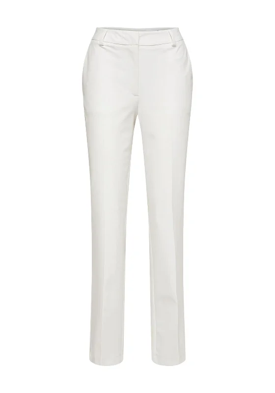 Patchwork denim pants for women in a creative designSelected Femme Eliana Straight Leg Trousers, Snow White Patchwork denim pants for women in a creative designSelected Femme Eliana Straight Leg Trousers, Snow White