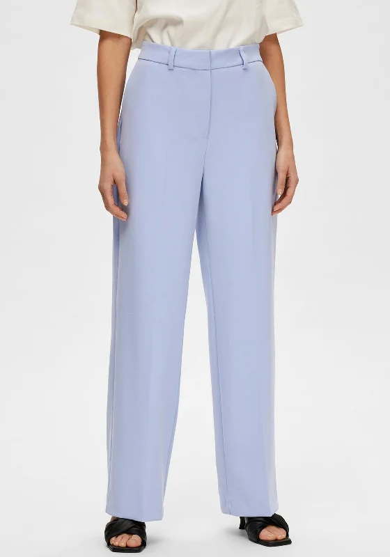 Polyester blend pants for women in durabilitySelected Femme Myla High Waist Trousers, Blue Heron Polyester blend pants for women in durabilitySelected Femme Myla High Waist Trousers, Blue Heron