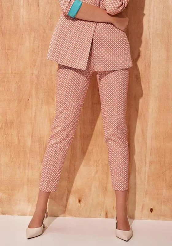 Cuffed wide leg dress pants for women in a stylish and neat lookSetre Embroidered Patterned Slim Trousers, Orange Multi Cuffed wide leg dress pants for women in a stylish and neat lookSetre Embroidered Patterned Slim Trousers, Orange Multi